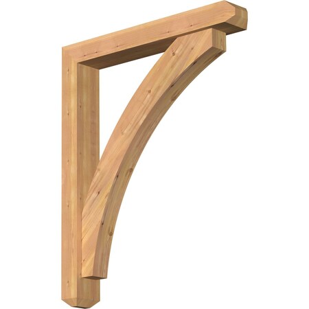 Ekena Millwork Thorton Craftsman Smooth Bracket w/ Offset Brace, Western Red Cedar, 5 1/2"W x 36"D x 44"H BKT0604X36X44THR04SWR